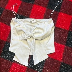 White Bow Strapless Tube Top